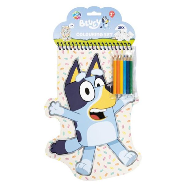 Bluey malebog med farveblyanter