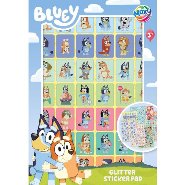 Bluey glitter klisterm�rkebog med 8 sider