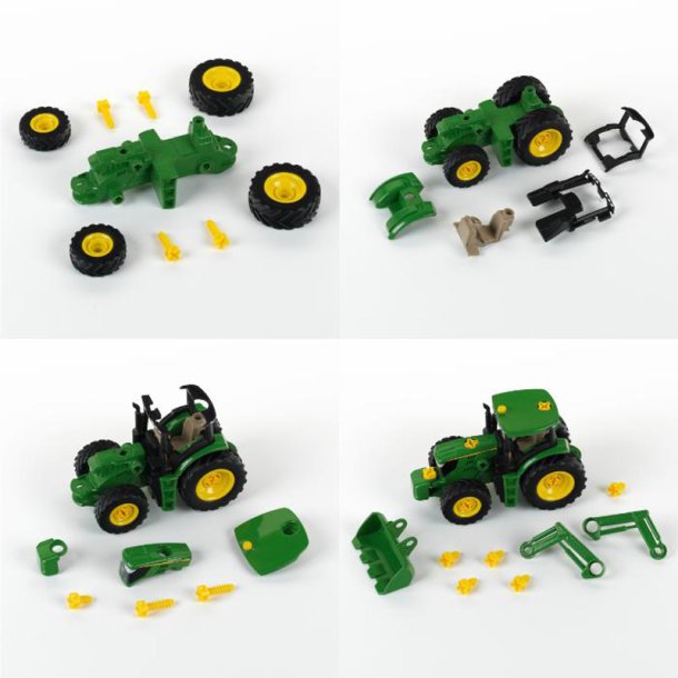 John Deere traktor med frontl�sser &amp; v�gt 1:24