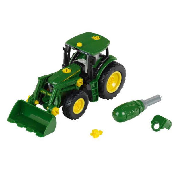 John Deere traktor med frontl�sser &amp; v�gt 1:24
