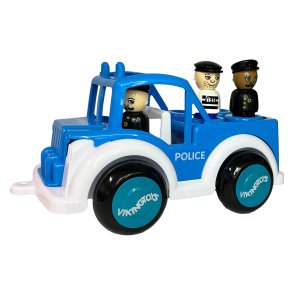 Politibil med 3 figurer