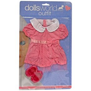 Dukkekjole med sko prikket