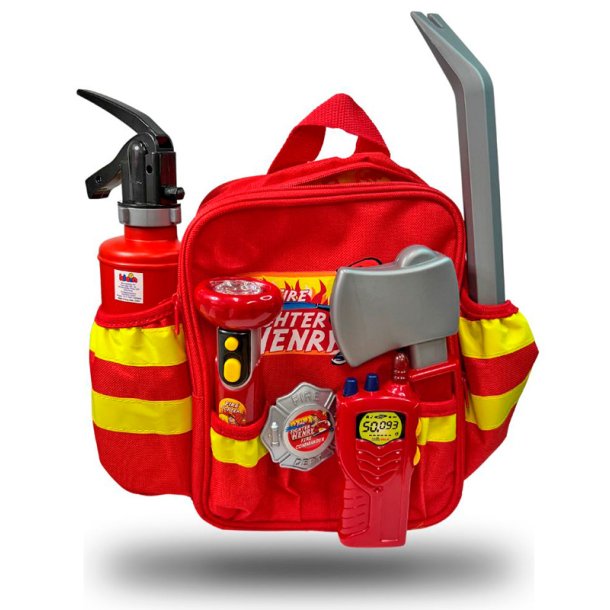 Brandmandsrygs�k med tilbeh�r
