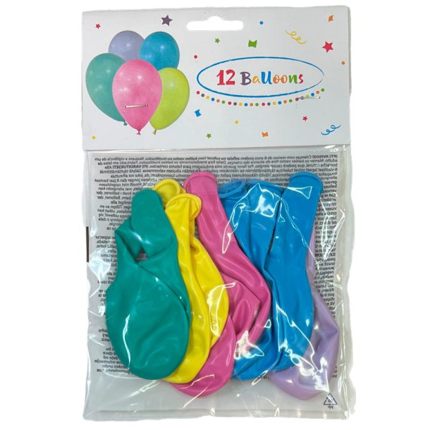 Balloner Neon farver 12 stk.