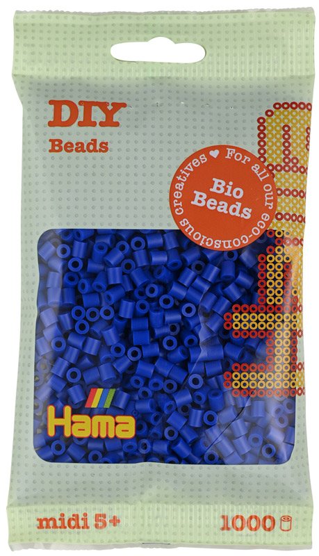Hama midi Bio perler i blå farve - Hama bio perler