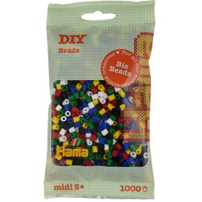 Hama midi Bio perler - Farvemix 6 farver.