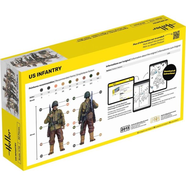 Heller soldater US infantry 50 stk - 1:72