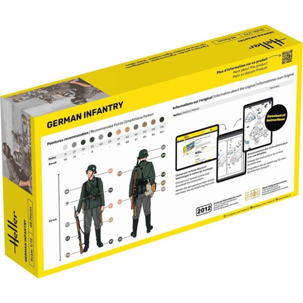 Heller soldater German infatry 48 stk - 1:72