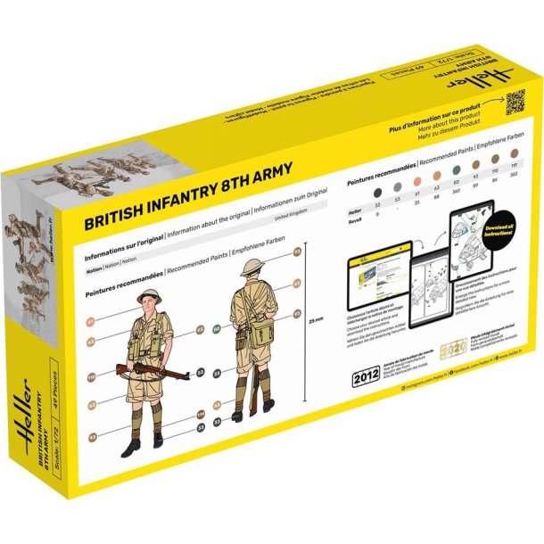 Heller soldater Brittiskt infanteri 8:e armn 48 st - 1:72