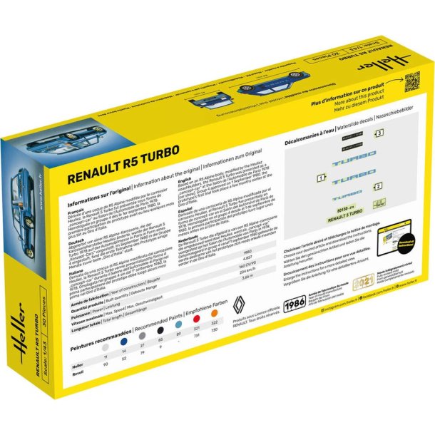 Heller Renault R5 Turbo modelbil start kit - 1:43