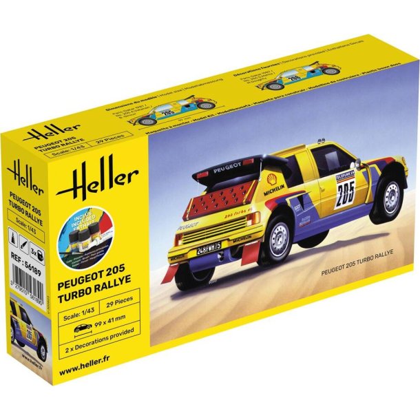 Heller Peugeot 205 Turbo rallymodell startpaket - 1:43