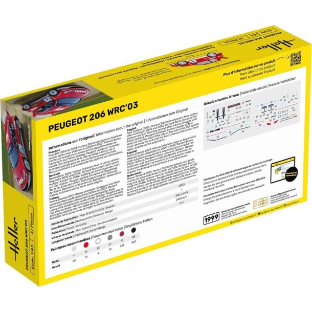 Heller Peugeot 206 WRC 03 start kit - 1:43