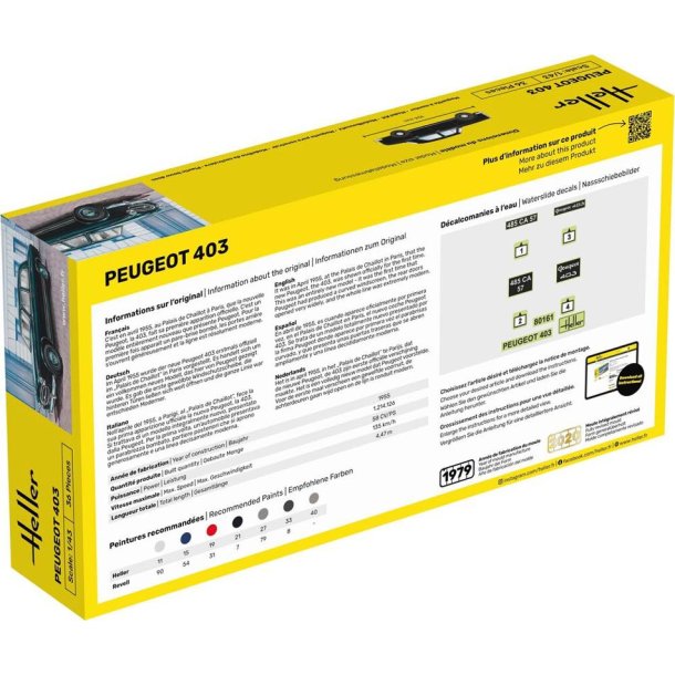 Heller Peugeot 403 modelbil - 1:43