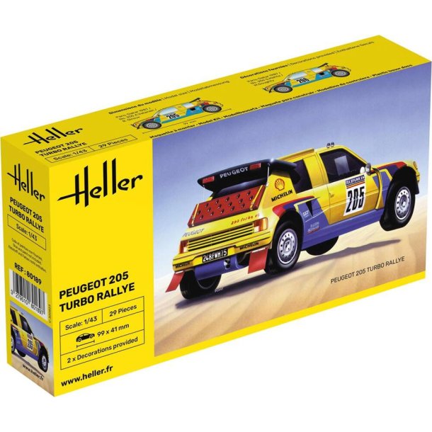 Heller Peugeot 205 Turbo rally modelbil - 1:43