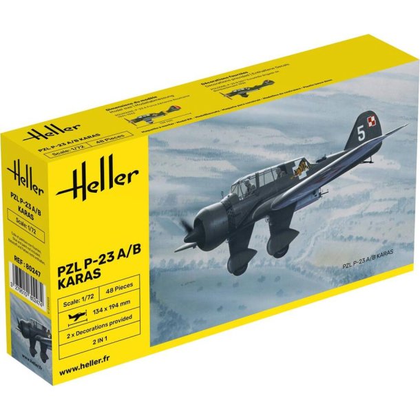 Heller PZL 23 Karas modelfly - 1:72