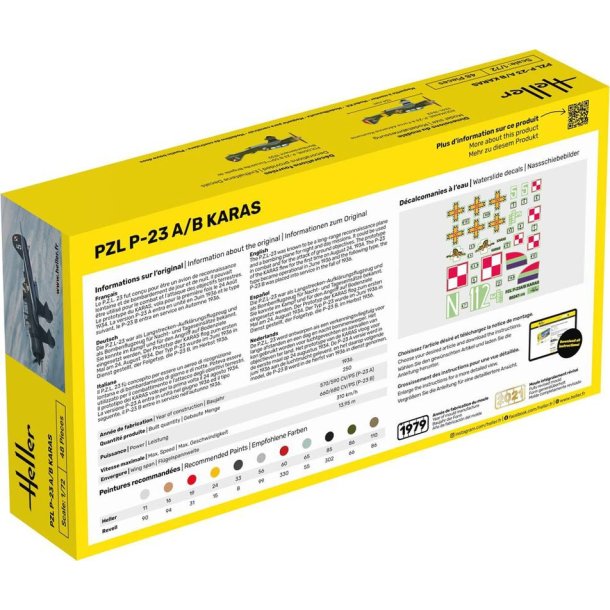 Heller PZL 23 Karas modelfly start kit - 1:72