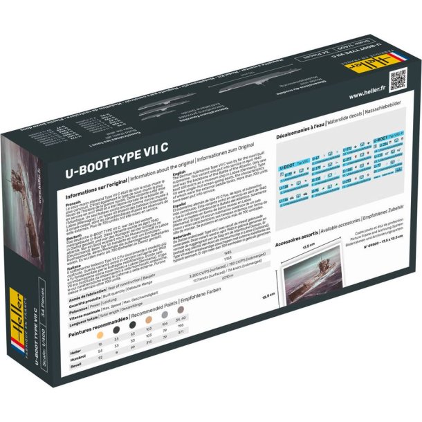 Heller Tysk u-bd type VII C - 1:400