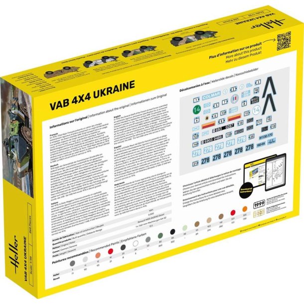 Heller VAB 4x4 Ukraine version kampvogn - 1:35
