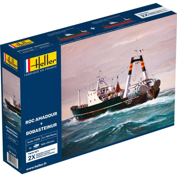 Heller modell fartyg Amadour + Bodasteinur Twinset - 1:200