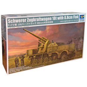 Tyska Schwerer Zugkraftwagen 18 t med 8,8cm Flak - 1:35