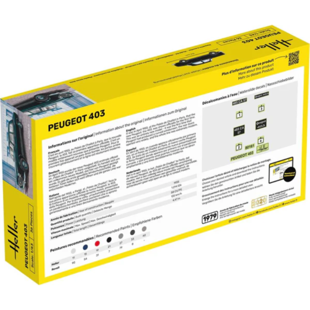 Heller STARTER KIT Peugeot 403 - 1:43 