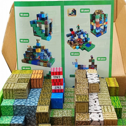 WOOPIE Magnetiskt Byggset - 3D Minecraft Klossar, 63 delar