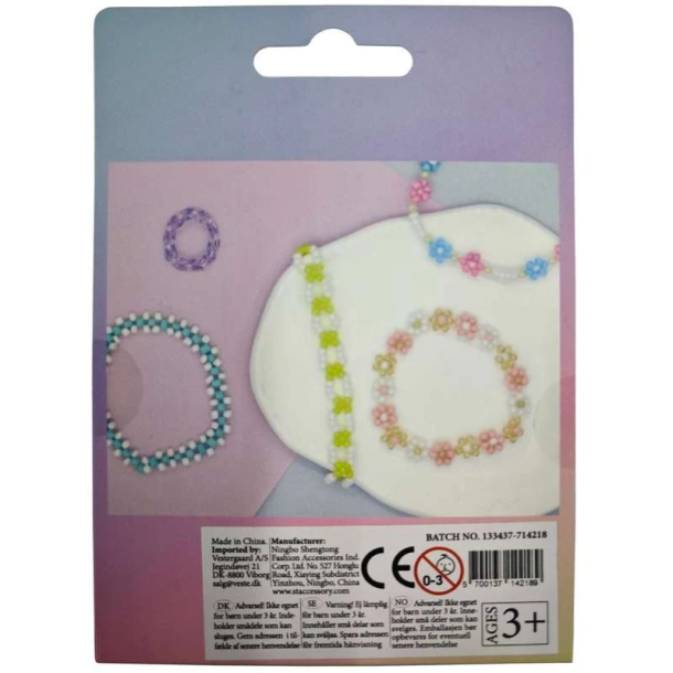 Pearl n Fun Glasperlemix 90g bl/grn/klar + elastik