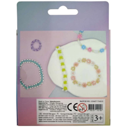 Pearl n Fun Glasperlemix 90g sort/gr/hvid+elastik