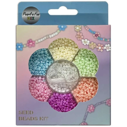 Pearl n Fun Glasperlemix 90g mat pastel + elastik