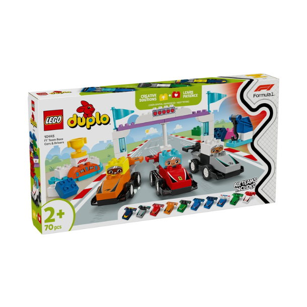 Duplo 10445 F1-teams med racerbiler og krere