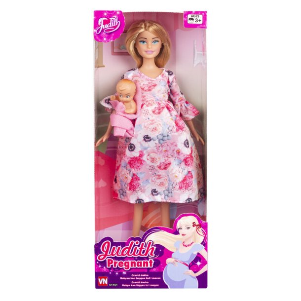 Gravid judith dukke - Blomstret kjole