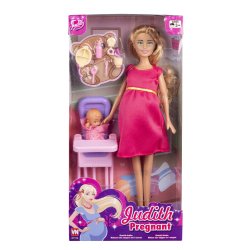 Judith gravid med baby og tilbehr - assorterede farver