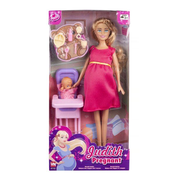 Judith gravid med baby og tilbehr - assorterede farver