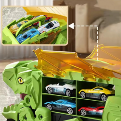 Dinosaur Lastbil med 12 biler og udfoldelig rutsjebane