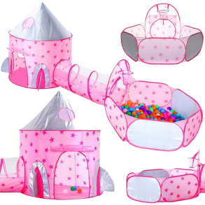 3-i-1 lyser�dt slotstelt med tunnel og boldbassin