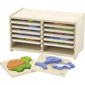 Viga Tr Puslespilsst med Opbevaringsreol