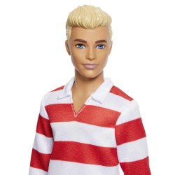 Barbie Fashionista Ken  Rd-Hvid Stribet Outfit