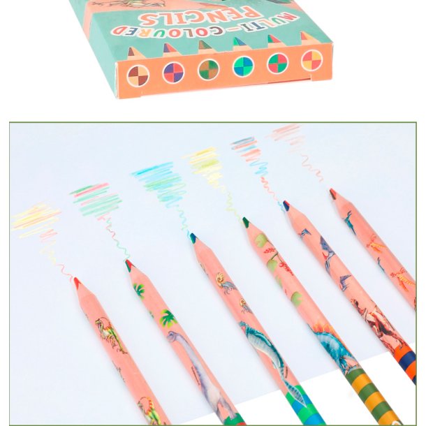 Dino World flerfrgade pennor