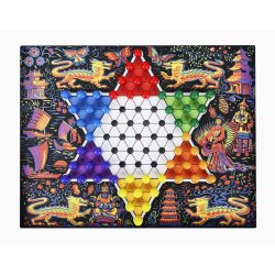 Kinaskak 28x21 cm  klassisk spil med trbrikker