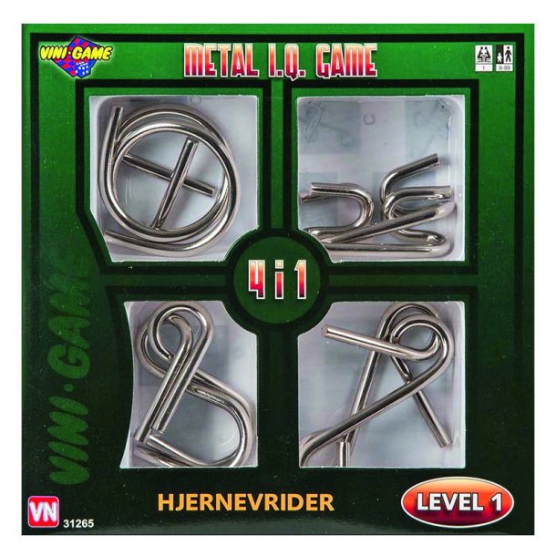 4x Metal IQ Hjernevrider  2 varianter assorteret