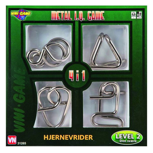 4x Metal IQ Hjernevrider  2 varianter assorteret