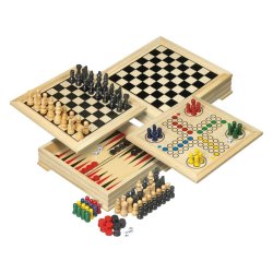 4-i-1 Trspil  Skak, Backgammon, Dam og Ludo