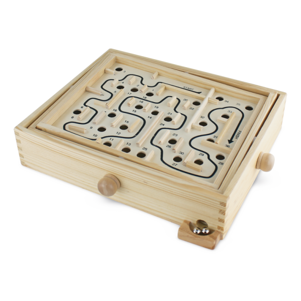 Labyrintspil 30x26 cm  klassisk trspil med stlkugler