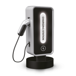 R/C elbil med ladestander  hvid sportsvogn