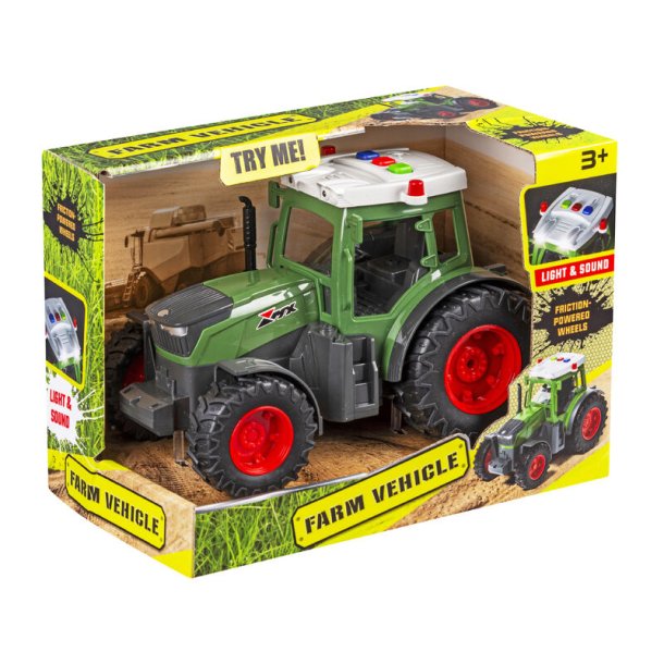 Traktor med lys, lyd og friktion  19 cm