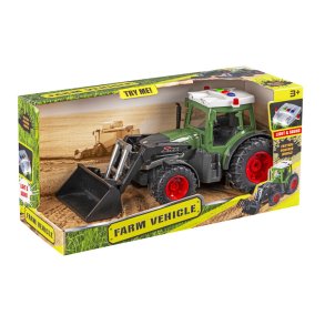 Traktor med skovl  lys, lyd og friktion, 27 cm