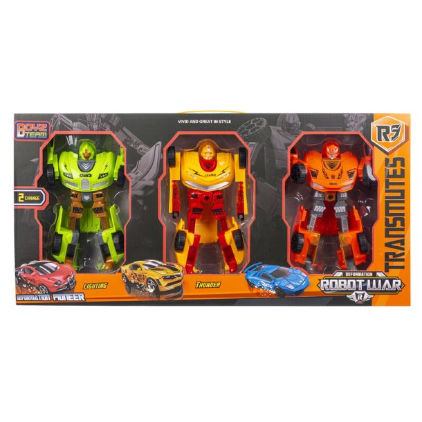 Transrobot St  3 Store Robotter der Bliver til Biler assorteret