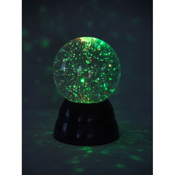 Glitter kugle med flotte farver og lys
