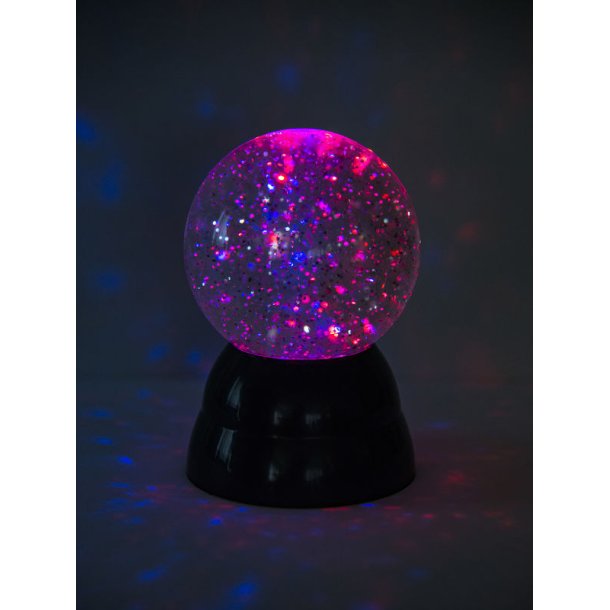 Glitter kugle med flotte farver og lys
