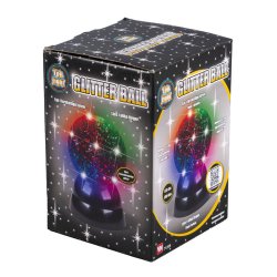 Glitter kugle med flotte farver og lys